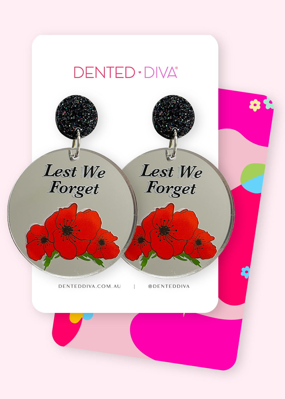 Lest We Forget Wreath - Poppy Collection Dangle - Dented Diva