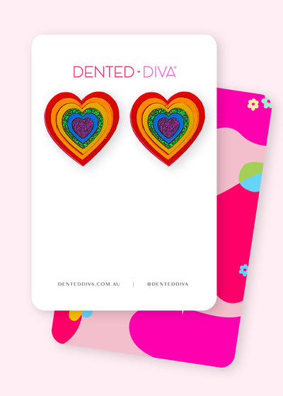 Pride Love- Statement Studs - Dented Diva