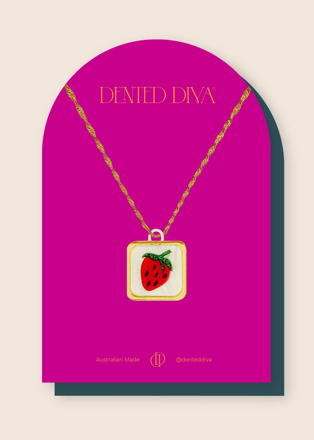 Succulent Strawberry -Necklace