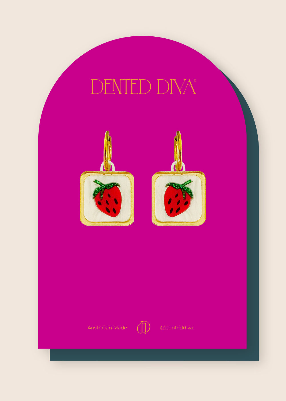 Succulent Strawberry -Earrings