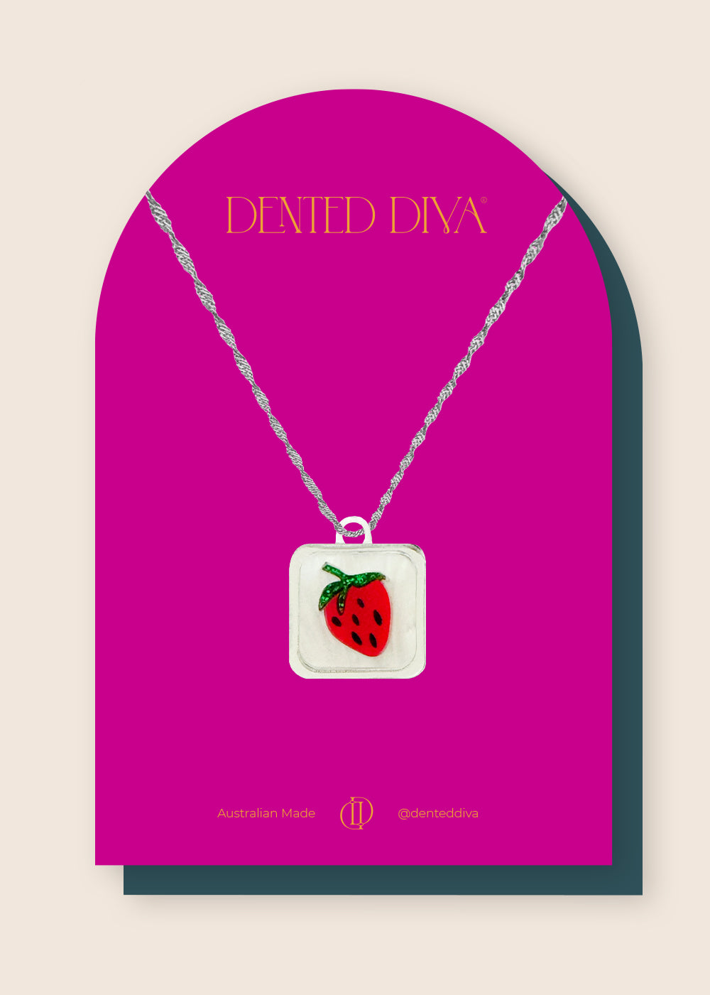 Succulent Strawberry -Necklace