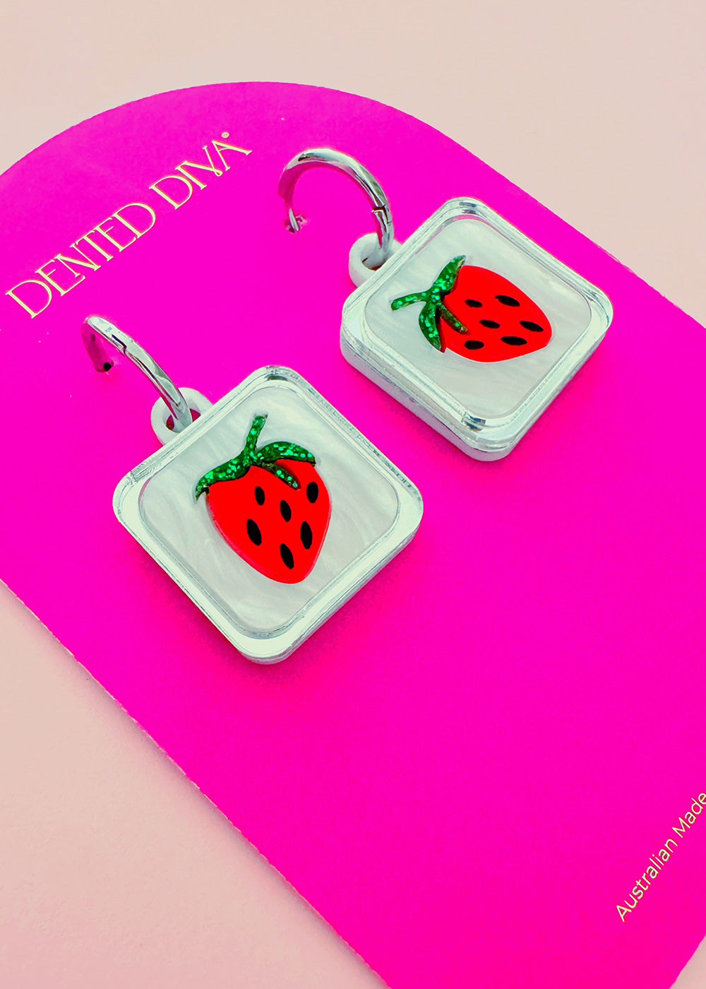 Succulent Strawberry -Earrings