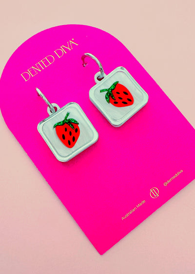 Succulent Strawberry -Earrings