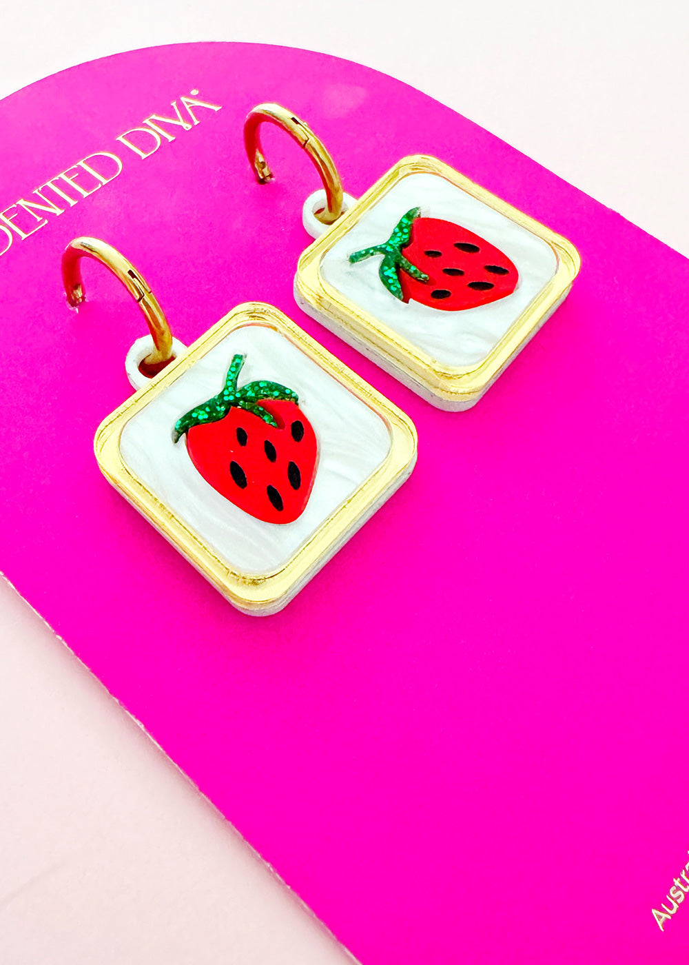 Succulent Strawberry -Earrings