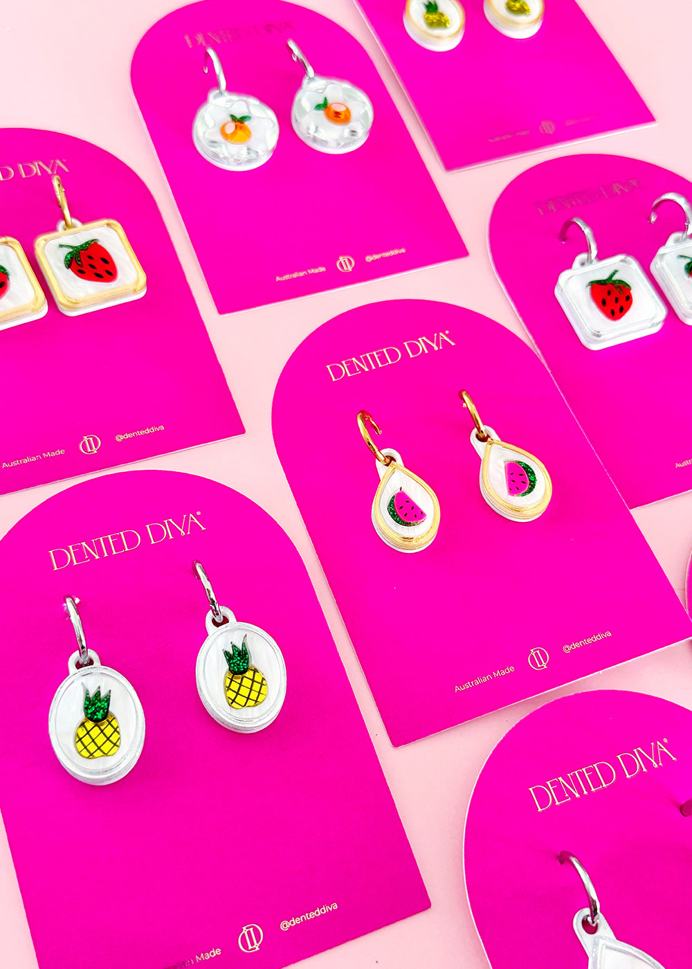 Succulent Strawberry -Earrings