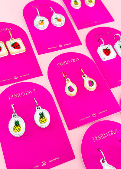 Succulent Strawberry -Earrings