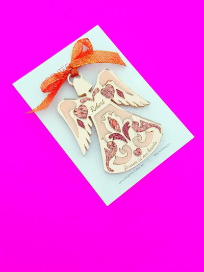Angel of Love Oranment- CUSTOMIZE NAME-MADE TO ORDER - Dented Diva