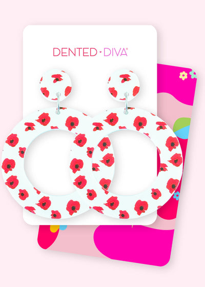 Poppy Fields Print- PRIVATE Dangle - Dented Diva
