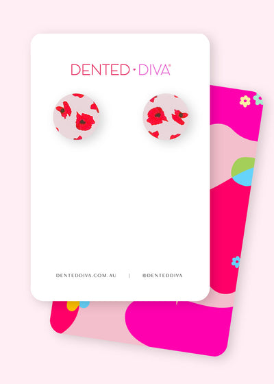 Poppy Fields Print- PRIVATE Stud - Dented Diva