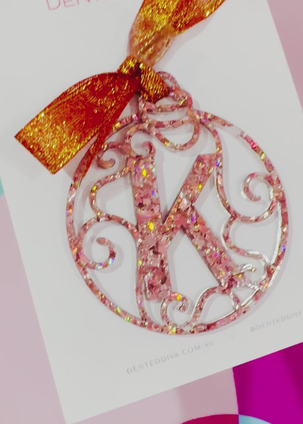 Christmas Cheer Bauble- Letter Glitter - MADE TO ORDER