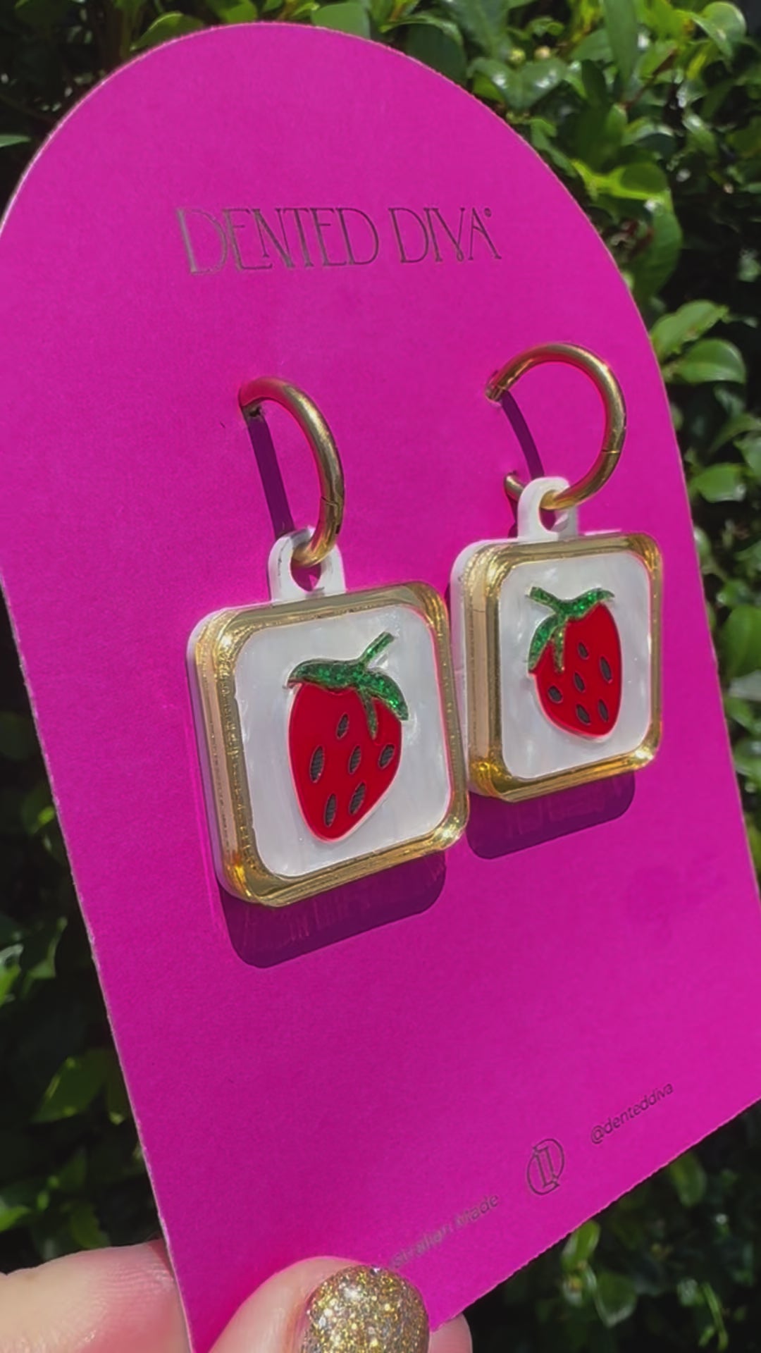 Succulent Strawberry -Earrings