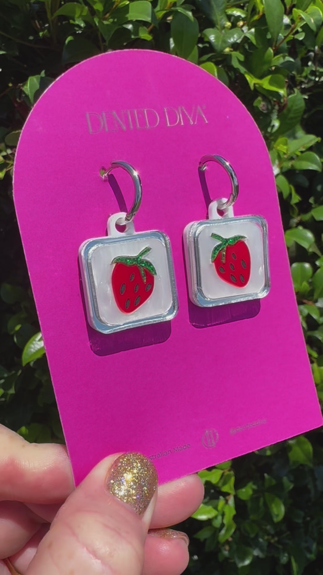 Succulent Strawberry -Earrings