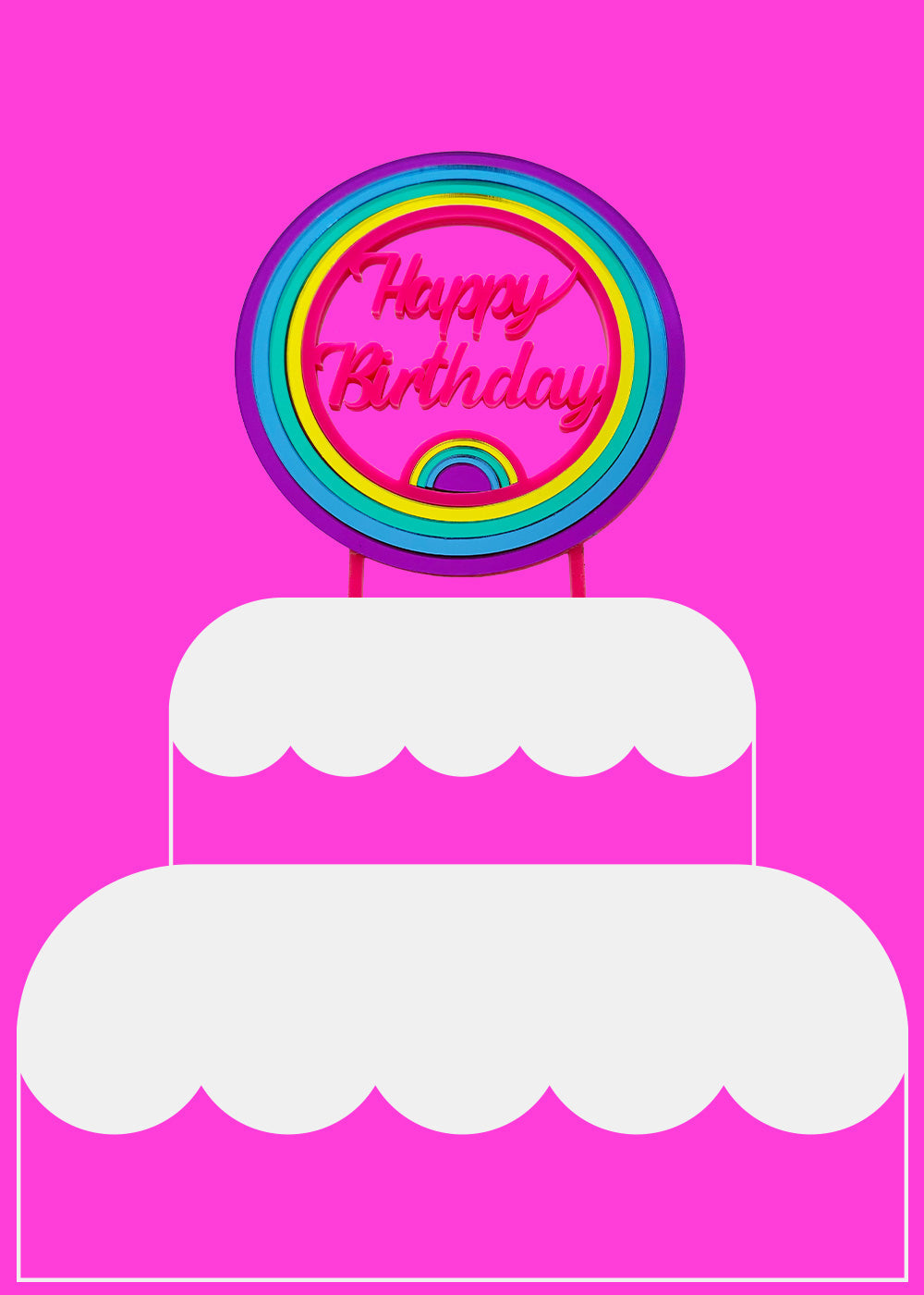 Rainbow Lover- Cake Topper CUSTOM COLOURS AVAILABLE - Dented Diva 