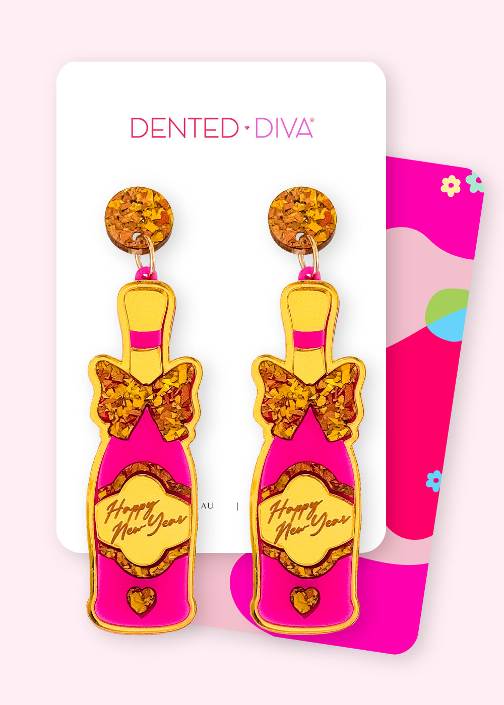 Sparkling Party Champagne- Dangle - Dented Diva