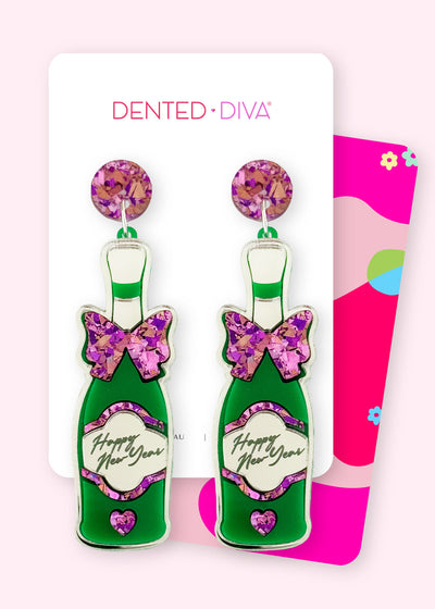 Sparkling Party Champagne- Dangle - Dented Diva