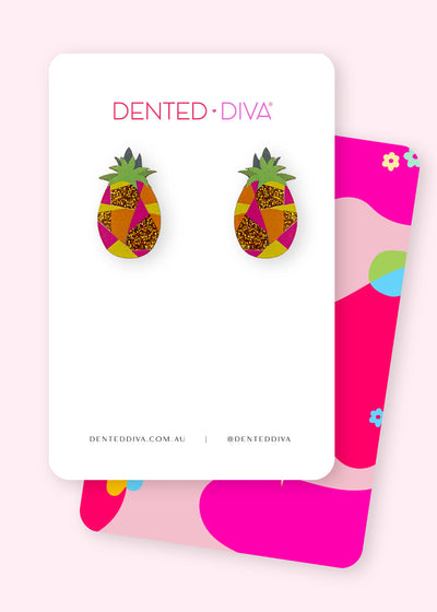 Pine For You Pineapple- Stud - Dented Diva