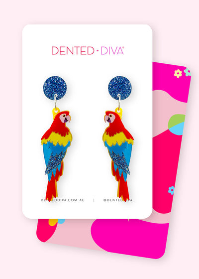 Pizazz Parrot - Dangle - Dented Diva