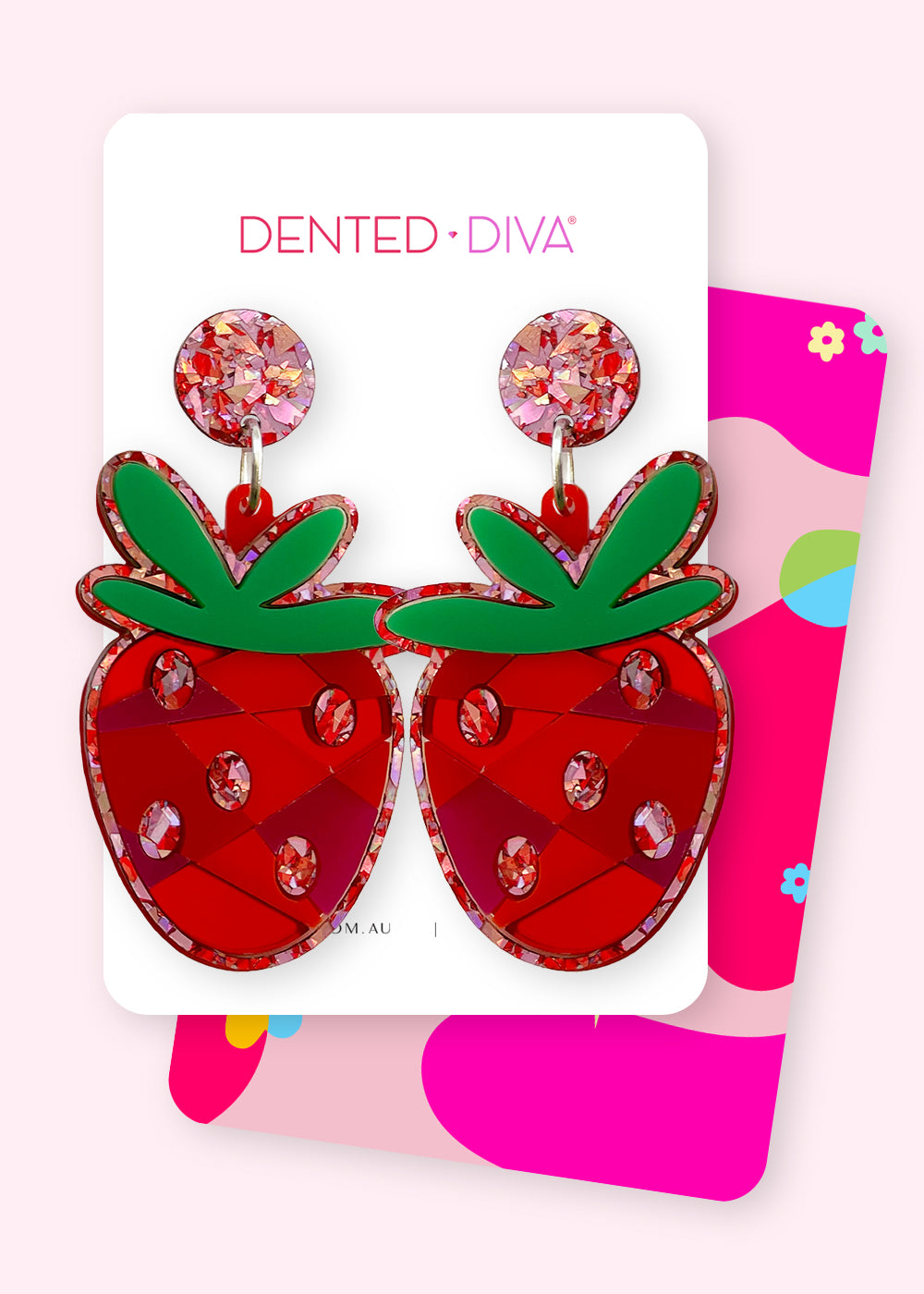 Snazzy Strawberry- Dangle - Dented Diva